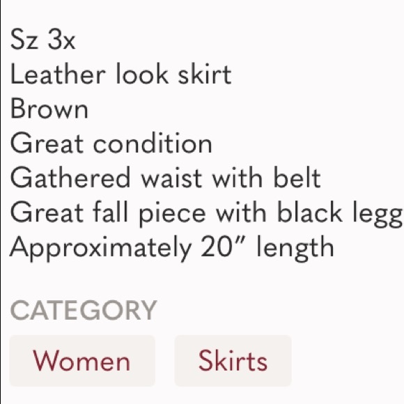 Cognac Brown Double Breasted Belted Faux Leather Skirt - Picture 8 of 8